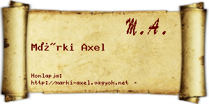 Márki Axel névjegykártya